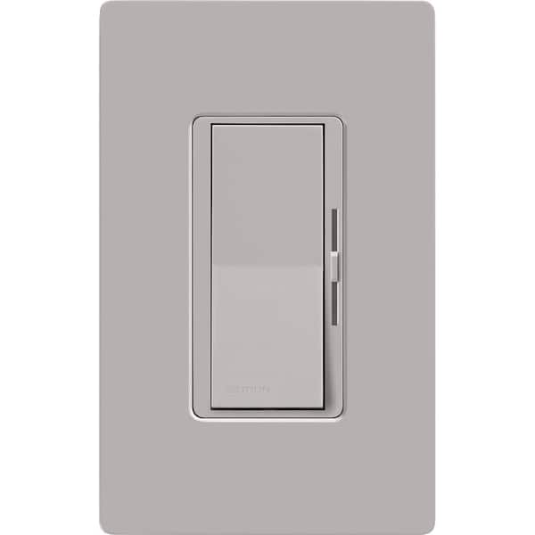 Lutron Diva Reverse-Phase Rocker Dimmer Switch, 250-Watt LED/Single Pole or 3-Way, Neutral Required, Gray