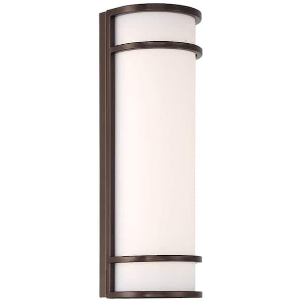 Access Lighting Cove Bronze Outdoor Hardwired Wall Cylinder Sconce with Integrated Bulb Included