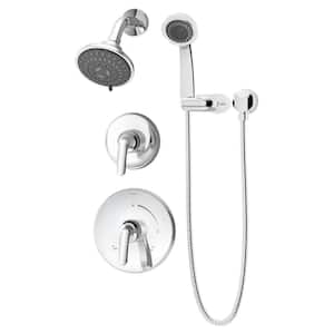 Elm 2-Handle 5-Spray Shower Trim with 3-Spray Hand Shower in Polished Chrome (Valves not Included)