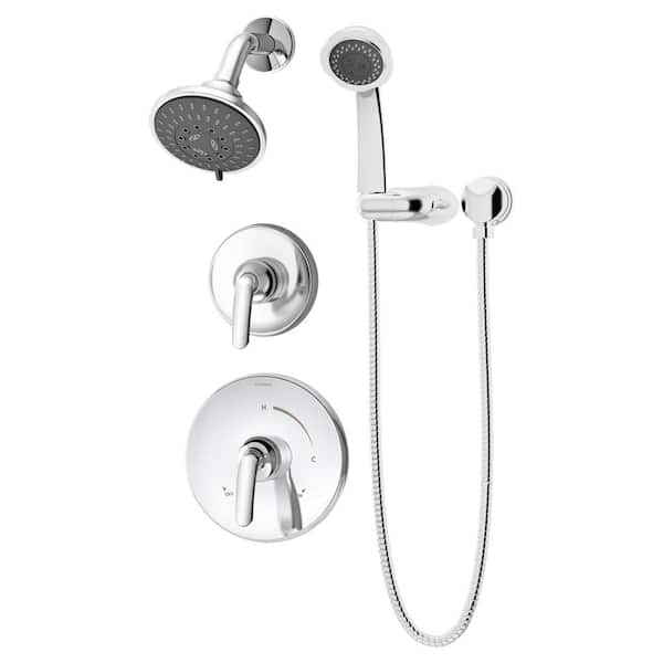 Symmons Elm 2-Handle 5-Spray Shower Trim with 3-Spray Hand Shower in Polished Chrome (Valves not Included)