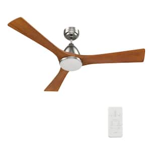Antrim II 52 in. Integrated LED Indoor/Outdoor Nickel Smart Ceiling Fan with Light, Remote Works with Alexa/Google Home
