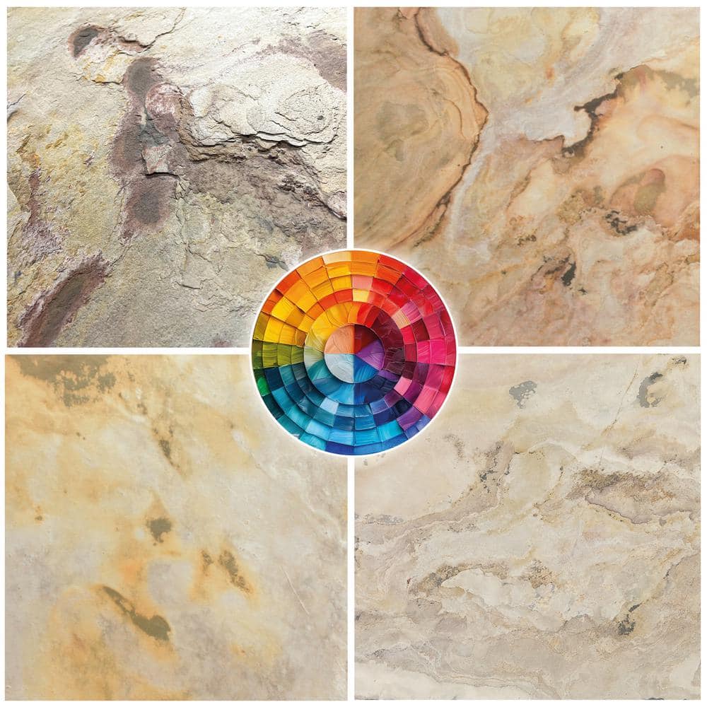 11 in. x 4 in. Falling Leaves Sample Slate Thin and Flexible Stone Sheet Wall Tile in yellow, brown, red price history on PriceWatchPro