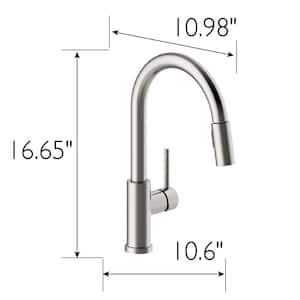 Eastport II Single-Handle Pull-Down Sprayer Kitchen Faucet in Satin Nickel