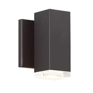 Block 6 in. Bronze Integrated LED Outdoor Wall Sconce, 3000K