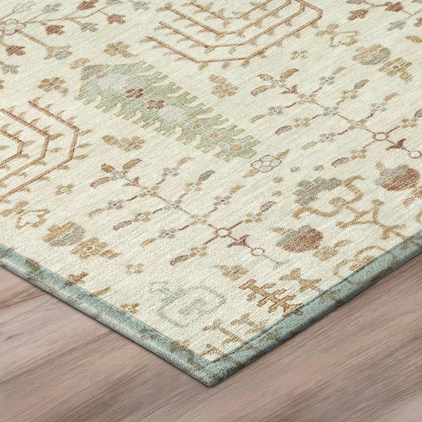 Chantille Machine Washable Indoor/Outdoor Abstract ACN3118 Cream 5 ft. x 7 ft. 6 in. Area Rug