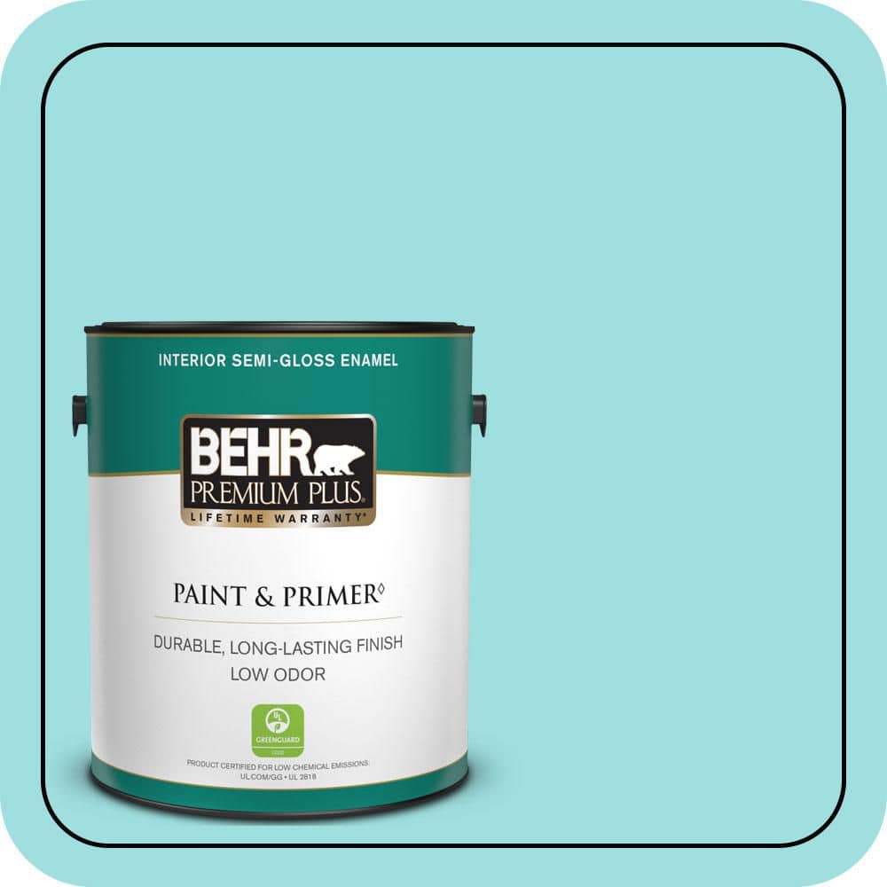 1 gal. #P460-2 Tropical Waterfall Semi-Gloss Enamel Low Odor Interior Paint & Primer price history on PriceWatchPro