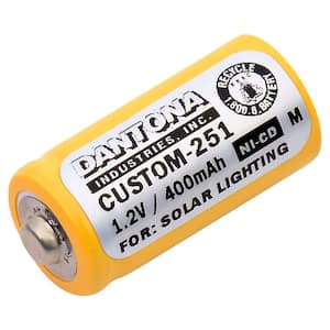 Dantona 1.2-Volt 400 mAh Ni-Cd battery for Miscellaneous Batteries - SOLAR LIGHTS Emergency Lighting
