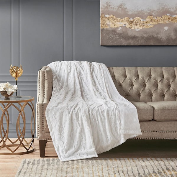ilemong Oversized 60 in. x 70 in. White Throw Blanket Comfortable