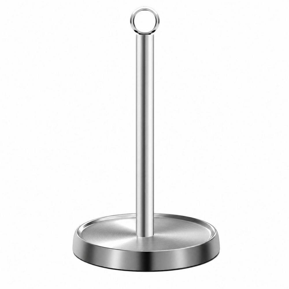 Freestanding Silver Stainless Steel Paper Towel Holder Weighted Base Non-Slip Pad Kitchen Bathroom Decor price history on PriceWatchPro