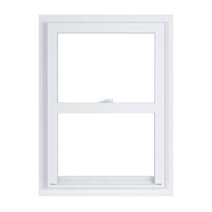 23.375 in. x 35.25 in. 50 Series White Single Hung Low-E Argon Glass Vinyl Fin Window, Screen Incl