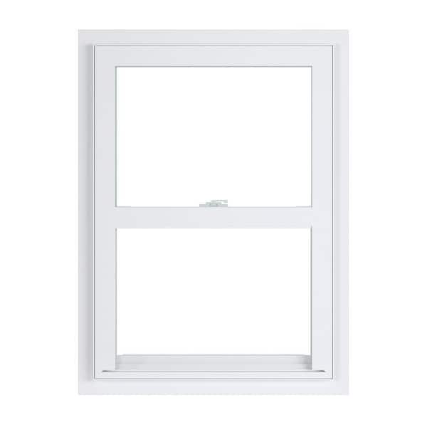 23.375 in. x 35.25 in. 50 Series White Single Hung Low-E Argon Glass Vinyl Fin Window, Screen Incl