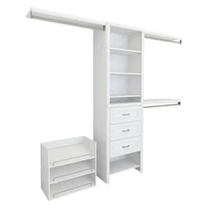 Impressions Premium 60 in. W - 120 in. W White Wood Closet System