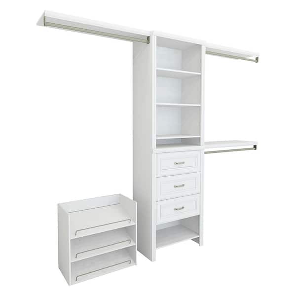 Impressions Premium 60 in. W - 120 in. W White Wood Closet System