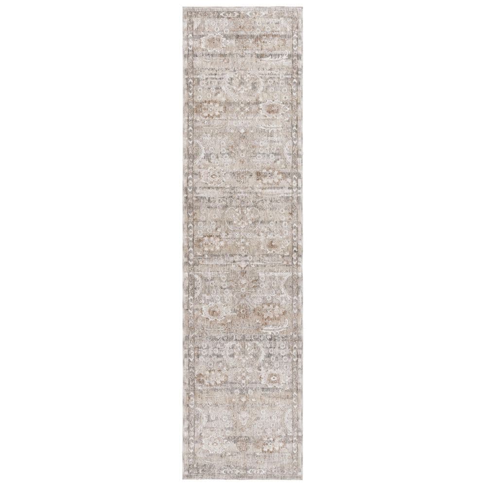 Mason 2 ft. x 10 ft. Gray/Beige Ornate Floral Border Runner Rug price history on PriceWatchPro