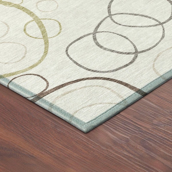 Chantille Machine Washable Indoor/Outdoor Abstract ACN2408 Ivory 2 ft. x 7 ft. Runner Rug