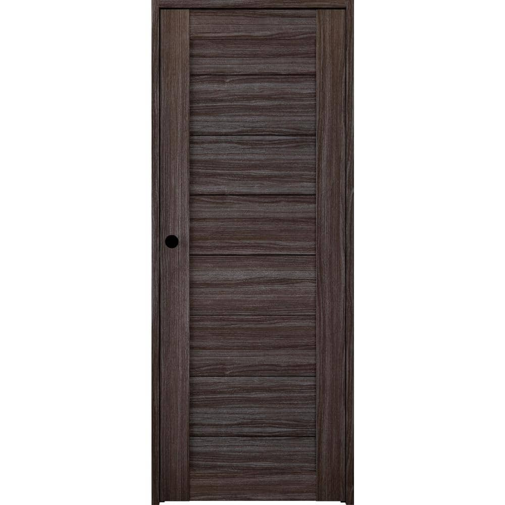 Belldinni Ermi 36 in. x 80 in. Right-Handed Solid Core Gray Oak Wood ...