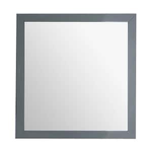 Sterling 30 in. W x 30 in. H Square Wood Framed Wall Bathroom Vanity Mirror in Grey