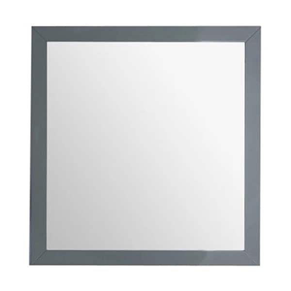Laviva Sterling 30 in. W x 30 in. H Square Wood Framed Wall Bathroom Vanity Mirror in Grey