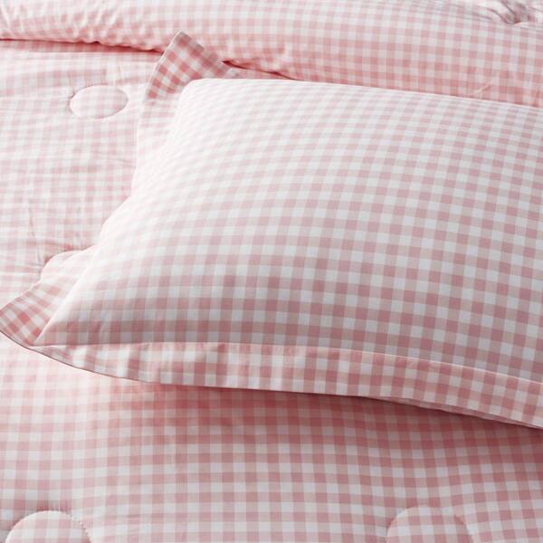 The Company Store Block Plaid Gray 200 Thread Count Yarn-Dyed Cotton Percale Twin XL Fitted Sheet