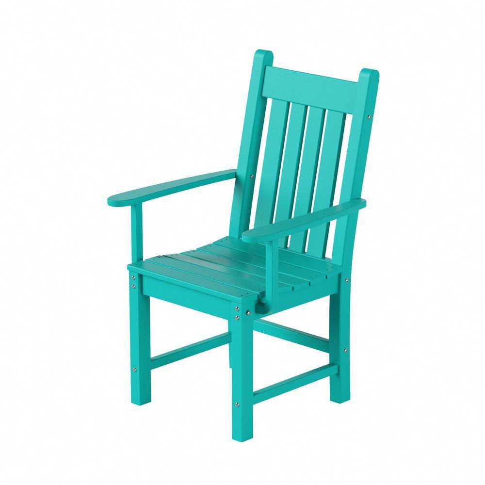 Laguna Breeze Turquoise Patio Dining Armchair with Contoured Comfort