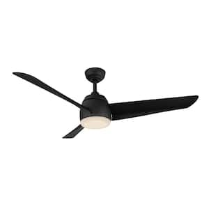 Thalia 54-in 1 Light Matte Black Integrated LED Smart Ceiling Fan