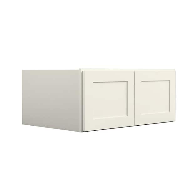 Hausvita 30 in. W x 24 in. D x 15 in. H in Antique White Plywood Ready to Assemble Kitchen Wall Cabinets with 2 Doors