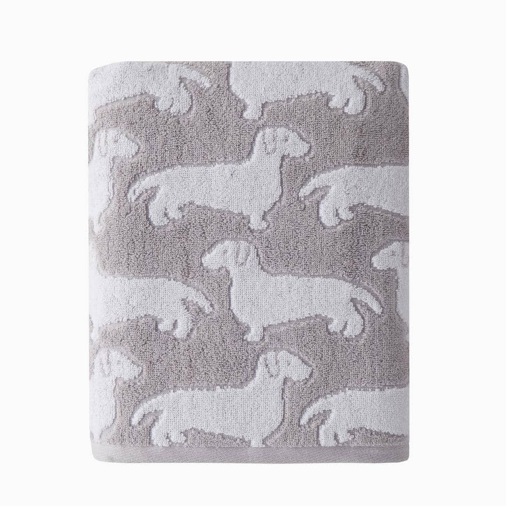 Gray 100% Cotton Dog Bath Towel