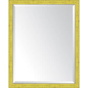 Medium Rectangle Yellow Beveled Glass Classic Mirror (25 in. H x 31 in. W)