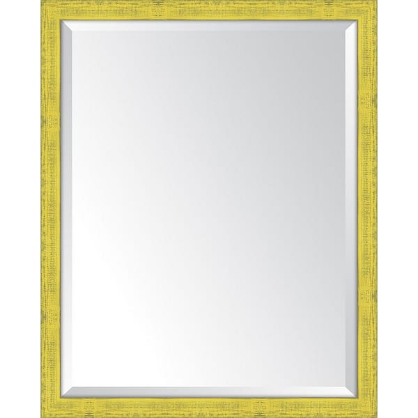 Melissa Van Hise Medium Rectangle Yellow Beveled Glass Classic Mirror (25 in. H x 31 in. W)