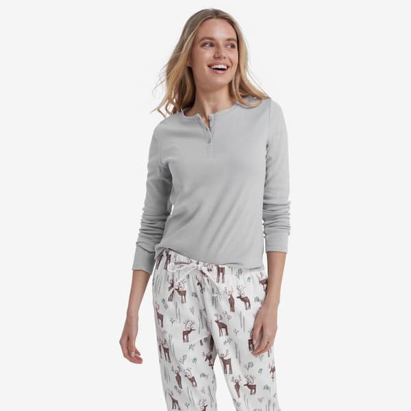 The Company Store Company Cotton Family Flannel Women's Extra Small Winter White Pajama Set