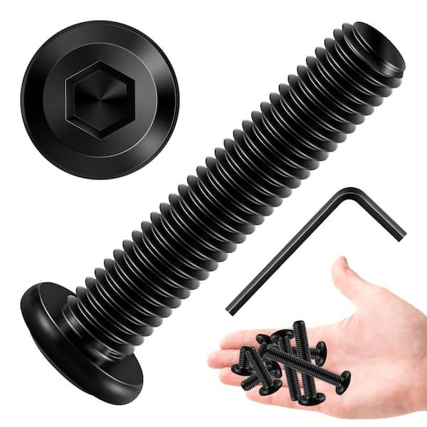 M8 x 40 mm Black Oxide Stainless Steel Hex Button Head Socket Screw (20-Pack)
