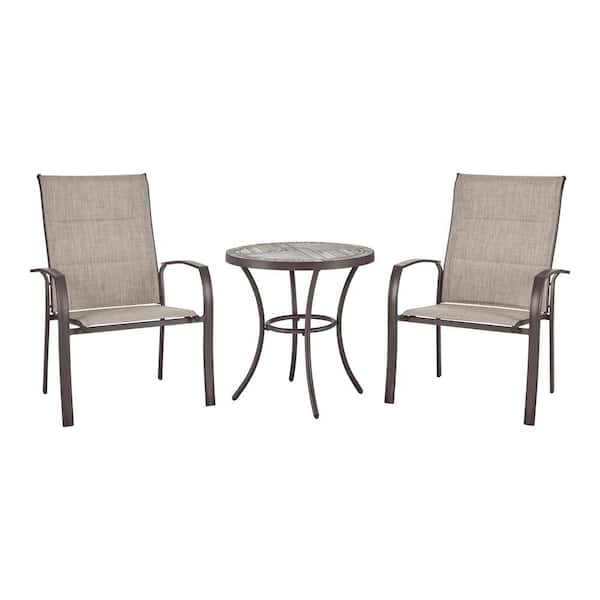 StyleWell 27 in. Brown Round Metal Outdoor Side Table with StyleWell 27 in. Brown Round Metal Outdoor Side Table with