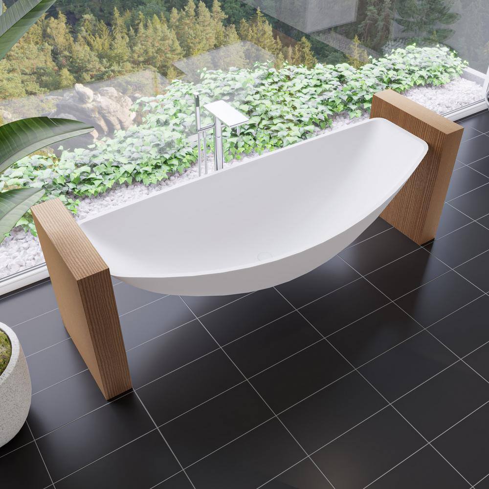 79'' White Matte Acrylic Suspended Hammock Bathtub