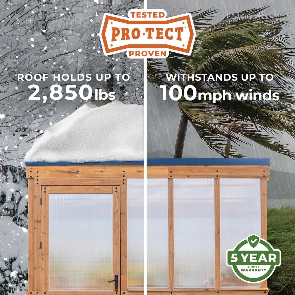 Willow 9 x 6 Wooden Polycarbonate Greenhouse