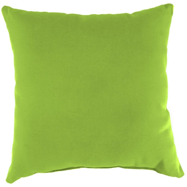 Jordan Manufacturing 22 in. L x 22 in. W x 8 in. T Square Outdoor Throw Pillow in Lime Green (2-Pack)