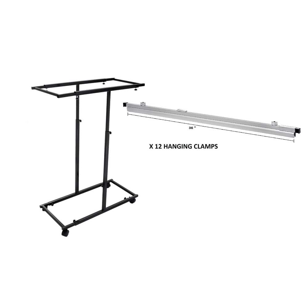Black Blueprint Steel Vertical Plan Center with (6) 36 in. Aluminum Hanging