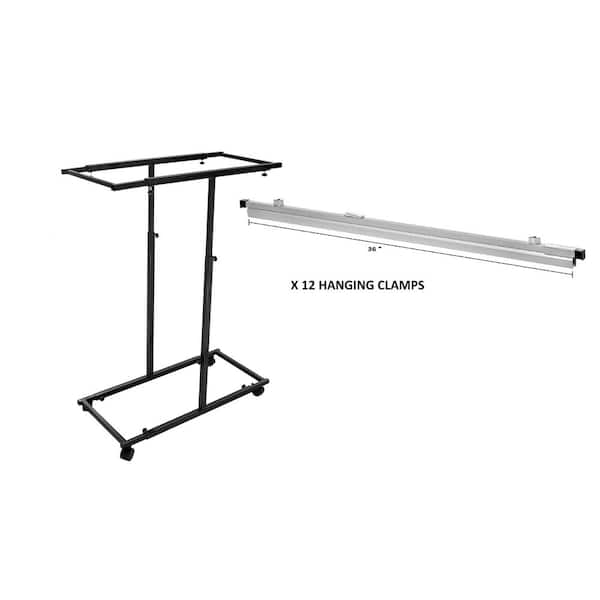 Black Blueprint Steel Vertical Plan Center with (6) 36 in. Aluminum Hanging Clamps