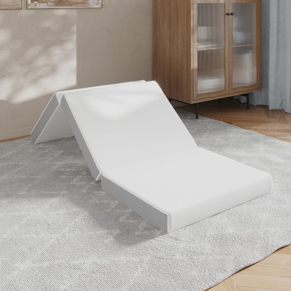 Cloud Tri-Fold Narrow Toddler Medium 4 in. Cooling Memory Foam Bed-in-a-Box Mattress w/ Removable Washable Cover
