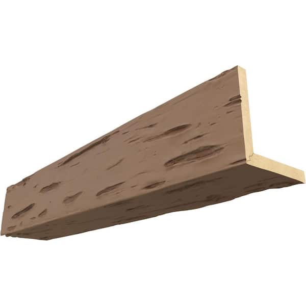 Ekena Millwork Endurathane 10 in. H x 10 in. W x 8 ft. L Pecky Cypress Honey Wheat Faux Wood Beam