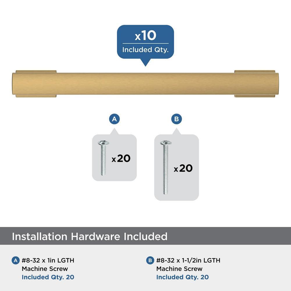 Champagne Bronze 5-1/16" Center-to-Center Cabinet Pulls, 10-Pack