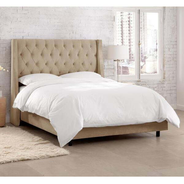 Unbranded Belle Mystere Mondo Queen Tufted Wingback Bed