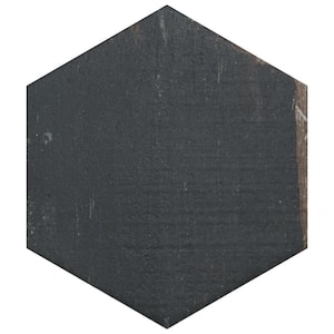 Retro Mini Hex Nero 7 in. x 8 in. Porcelain Floor and Wall Tile (11.16 sq. ft./Case)