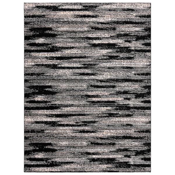 Jasper Black/Earth Tone 9 ft. x 12 ft.Abstract Area Rug