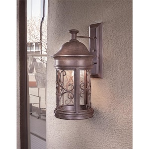 Sage Ridge 1-Light Vintage Rust Outdoor Wall Lantern Sconce
