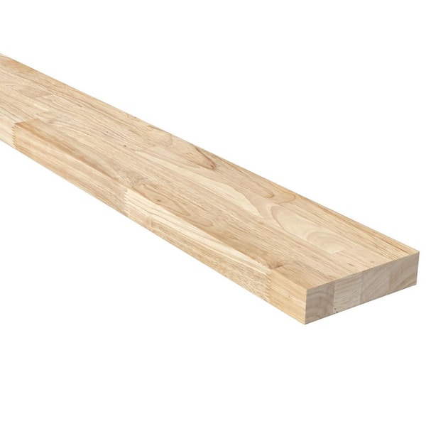 HARDWOOD REFLECTIONS 6 in. W x 24 in. D Unfinished Hevea Floating Decorative Wall Shelf