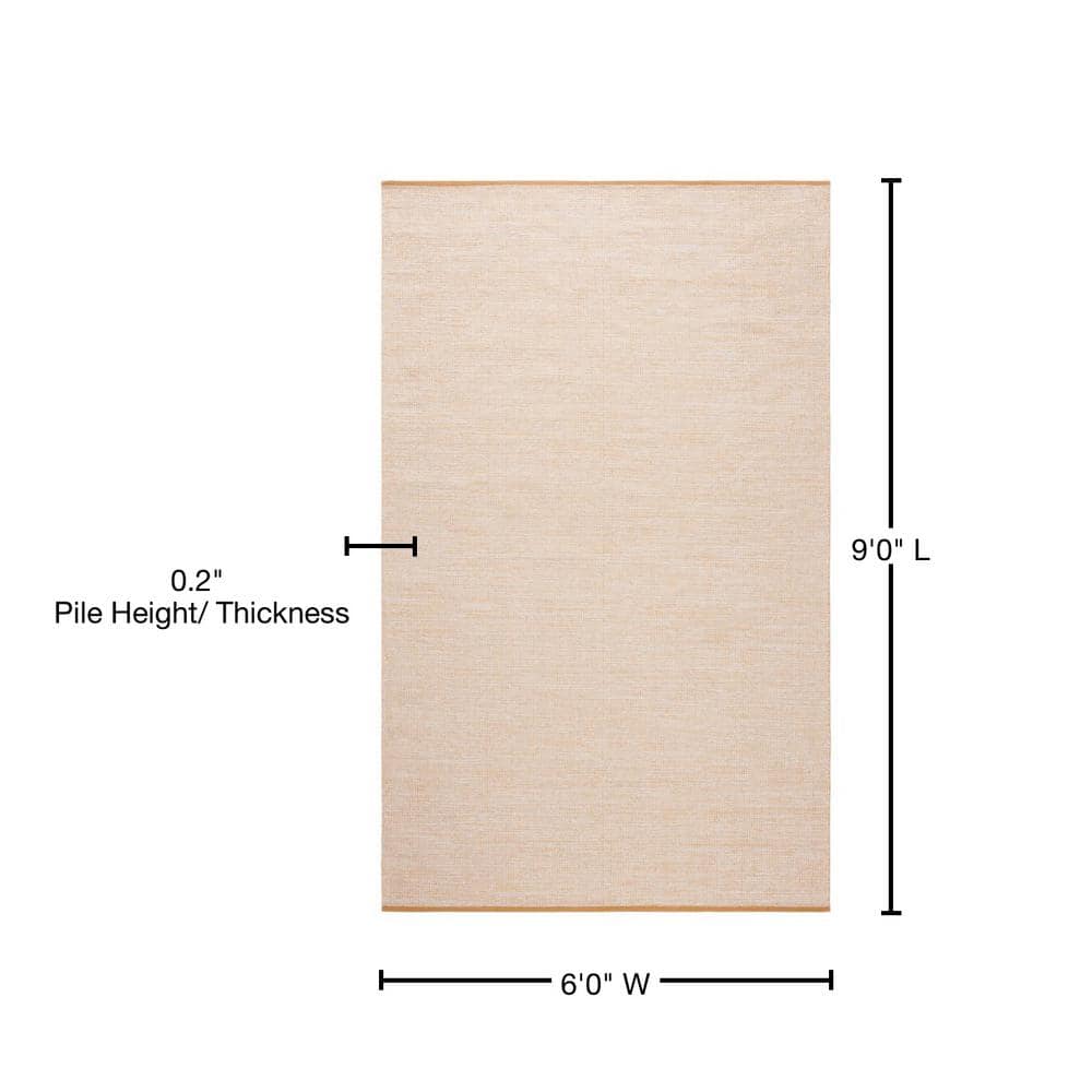 Montauk Gold Flat Woven Handmade Cotton Rug 6' x 9'