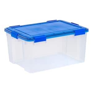62 Qt. WeatherPro Clear Plastic Storage Box, Lid Blue