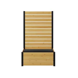 Concord 6 ft. H x 3.4 ft. W x 2.2 ft L Cedar Wood Flat Top Privacy Fence Screen Panel with Planter Box