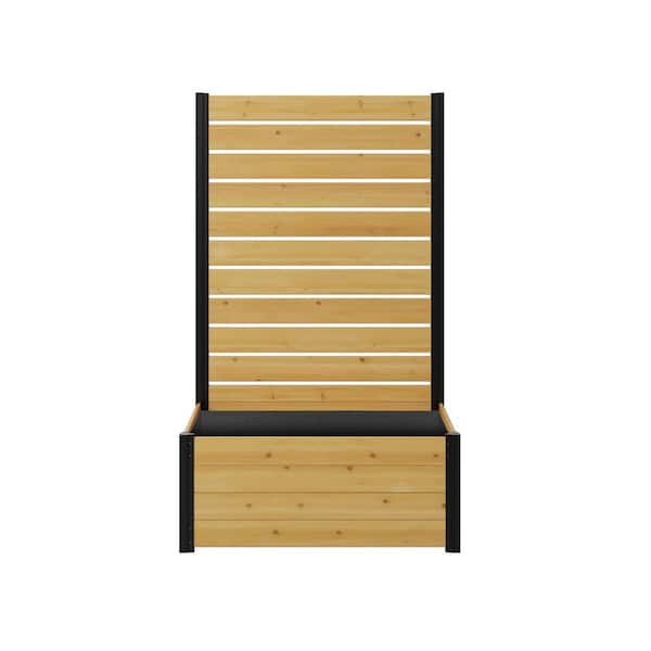 Concord 6 ft. H x 3.4 ft. W x 2.2 ft L Cedar Wood Flat Top Privacy Fence Screen Panel with Planter Box