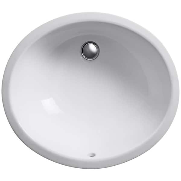 KOHLER Caxton 19-1/4 in. Oval Vitreous China Undermount Bathroom Sink in White